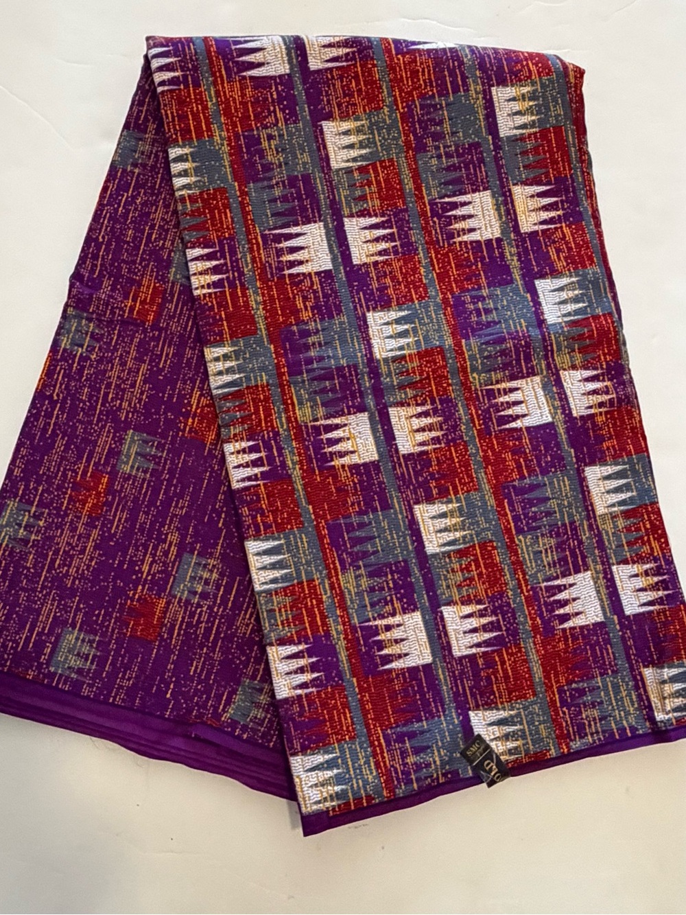 Vibrant Geometric Purple Multicolor Cotton Fabric